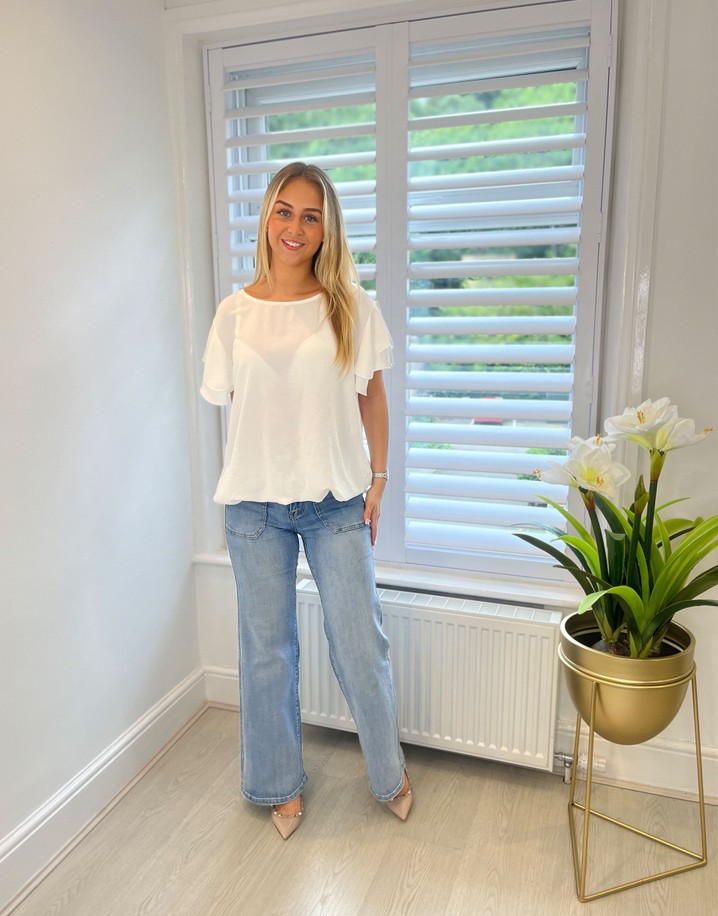 Lucy Cobb Rhian Ruffle Sleeve Blouse - White