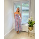 Bec Bandeau Dress  - Denim Aztec 