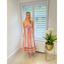 Bec Bandeau Dress  - Navy Aztec