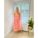 Bec Bandeau Dress  - Pink Aztec