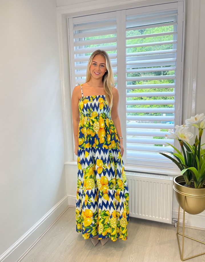 Lucy Cobb Lucia Lemon Dress - Navy Mix