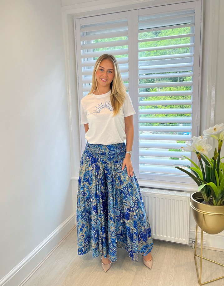 Lucy Cobb Palma Palazzos  - Royal Mix