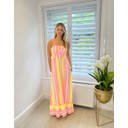 Allie Aztec Bandeau Maxi Dress - White