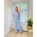 Sasha Side Tie Trouser Set - Pale Blue 