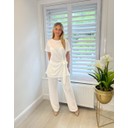 Sasha Side Tie Trouser Set - White