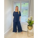 Pleated Co-Ord - Navy