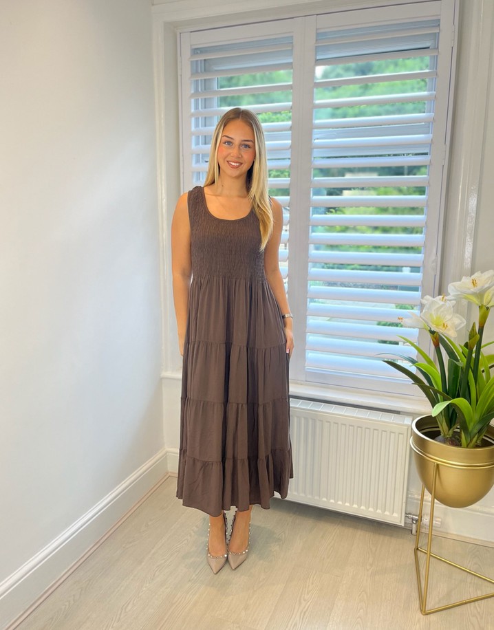 Lucy Cobb Katie Midi Dress  - Chocolate