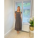 Dahlia Frill Polka Dot Midi Dress - Chocolate