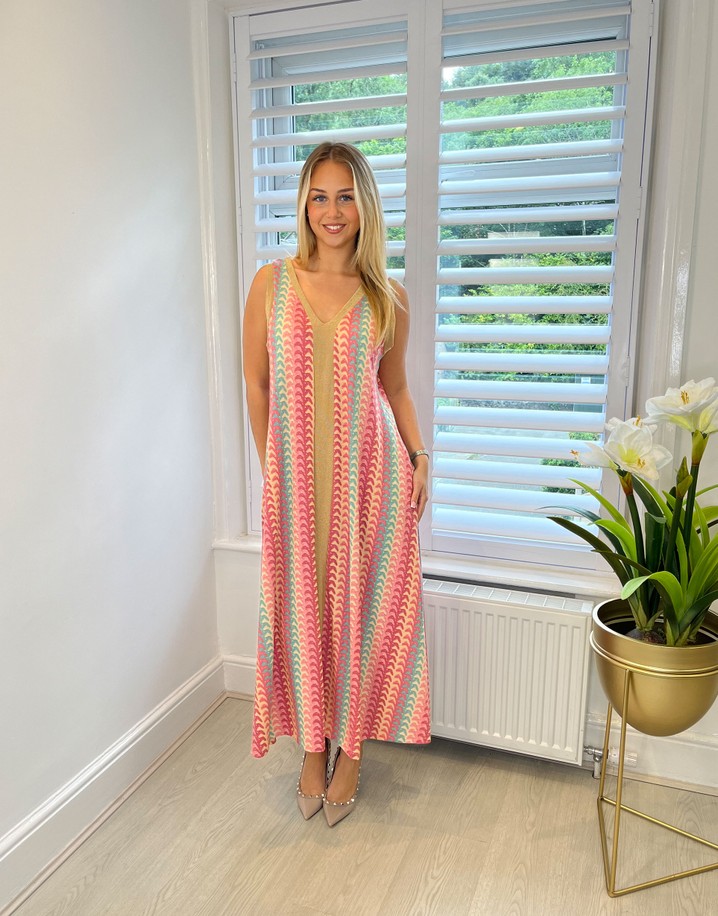 Lucy Cobb Zara ZigZag Dress in Teal Mix