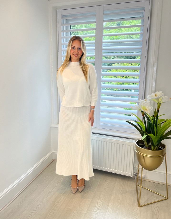 Lucy Cobb Hayley High Neck Jumper - Ivory