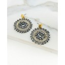 Beaded Earrings - Grey