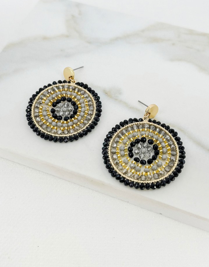 Envy Beaded Earrings - Black