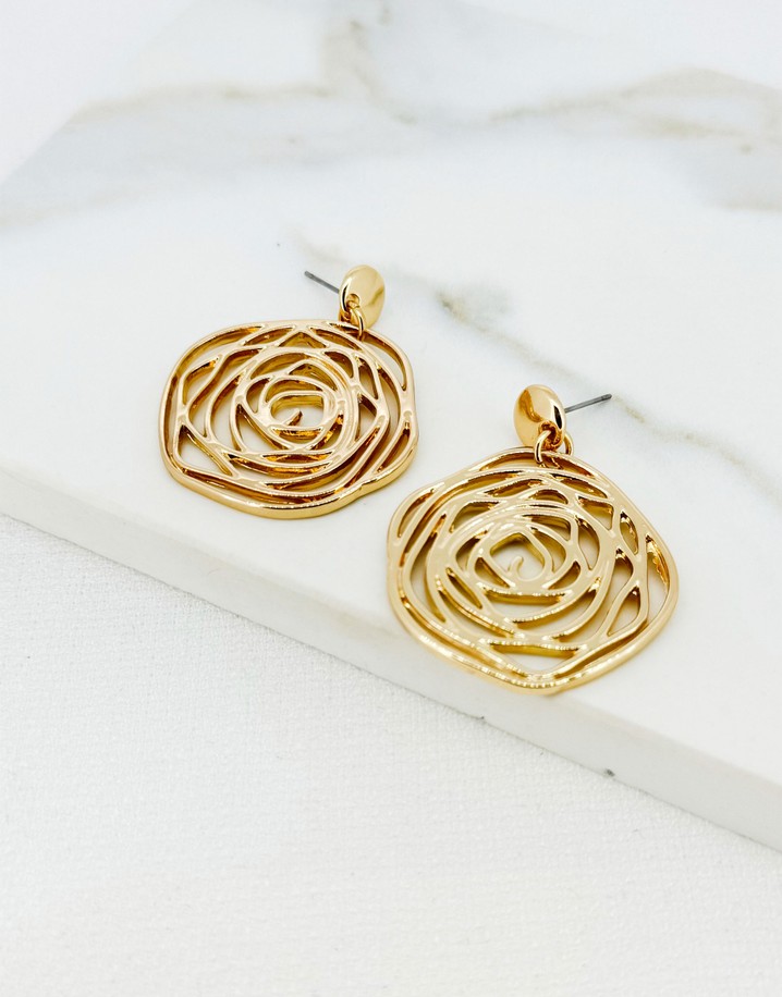 Envy Rose Earrings - Gold