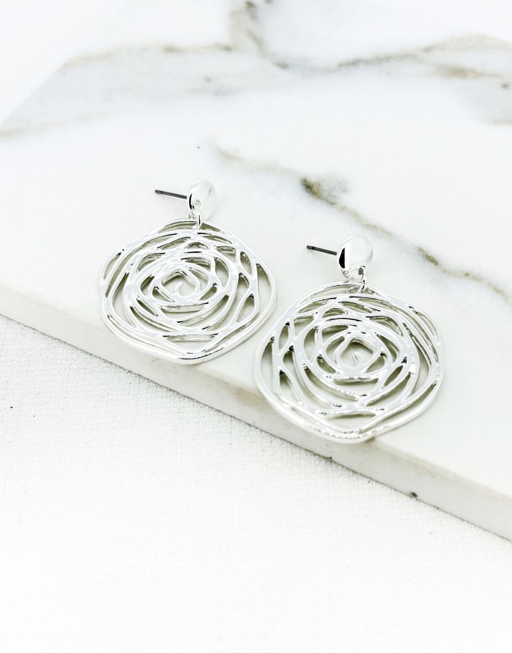 Envy Rose Earrings - Silver
