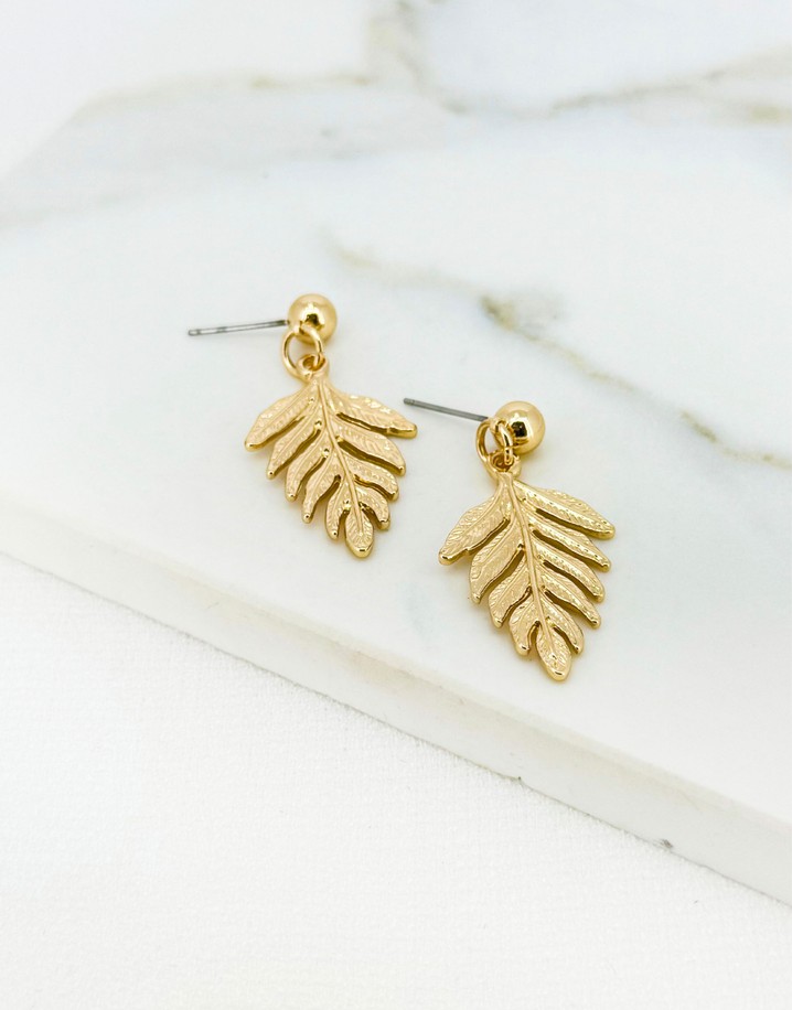 Envy Leaf Earrings - Gold