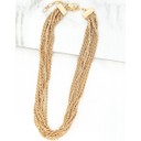 Multi Rope Chain Short Necklace  - Gold