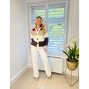 Carly Colour Block Cardigan - Ivory Mix
