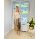 Molly Metallic Midi Skirt  - Bronze
