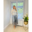 Molly Metallic Midi Skirt  - Pewter