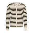MilaSZ Striped Cardigan - Rice Black Stripe