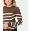MilaSZ Long Sleeve Striped Pullover - Fudge Rice Stripe - Alternative 3