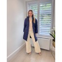 Faith Padded Longline Coat - Navy