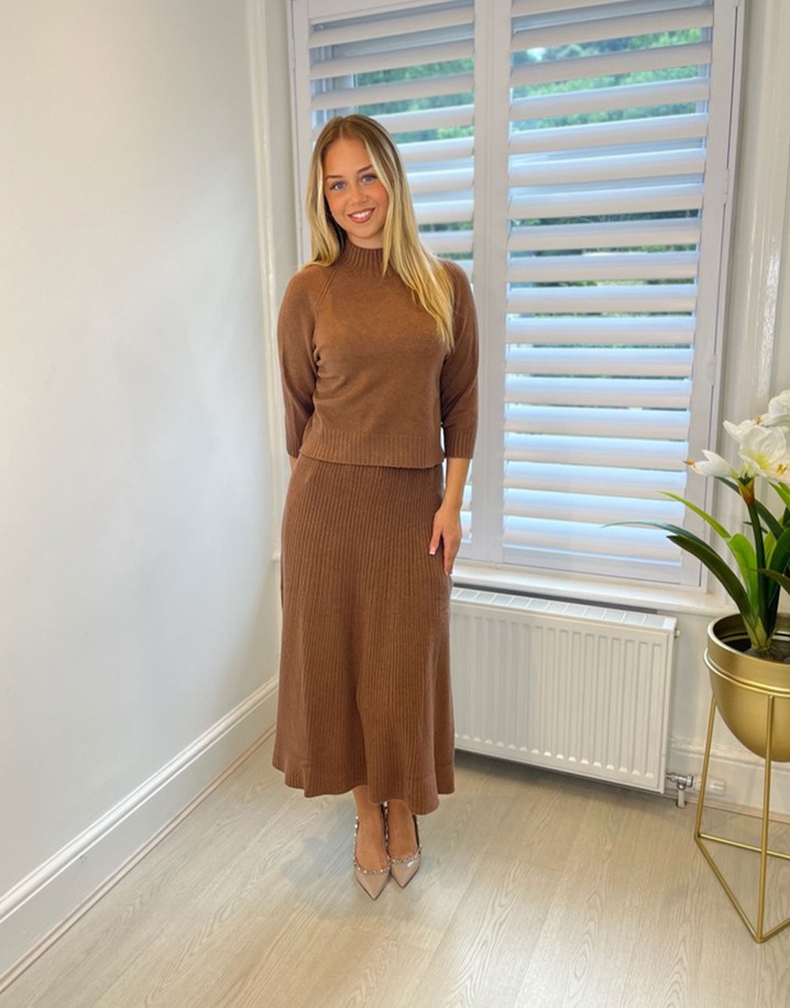 Lucy Cobb Kylie Knit Skirt  - Fudge