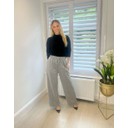 Pintuck Wide Leg Joggers  - Dark Grey