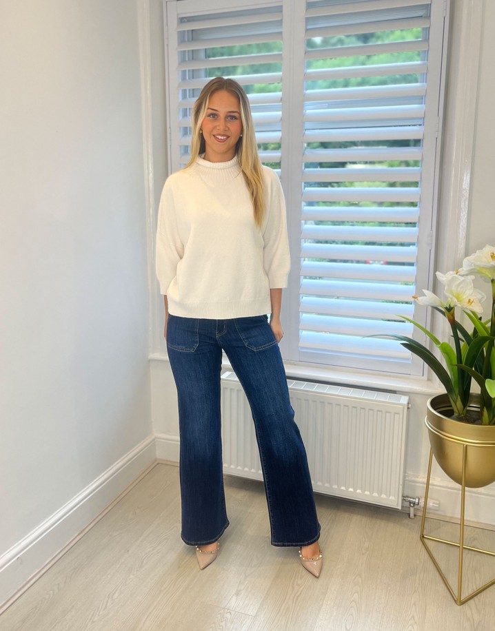 Lucy Cobb Helen High Neck Jumper - Ivory