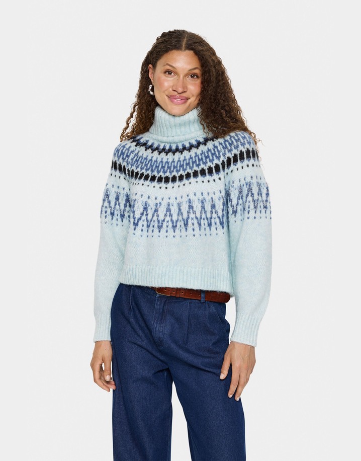 Saint Tropez Megna Rollneck Pullover - Starlight Blue