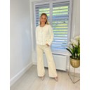 Charlie Pearl Button Cardigan   - Ivory