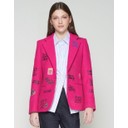 Helen Graffiti Wool Blend Jacket - Magenta