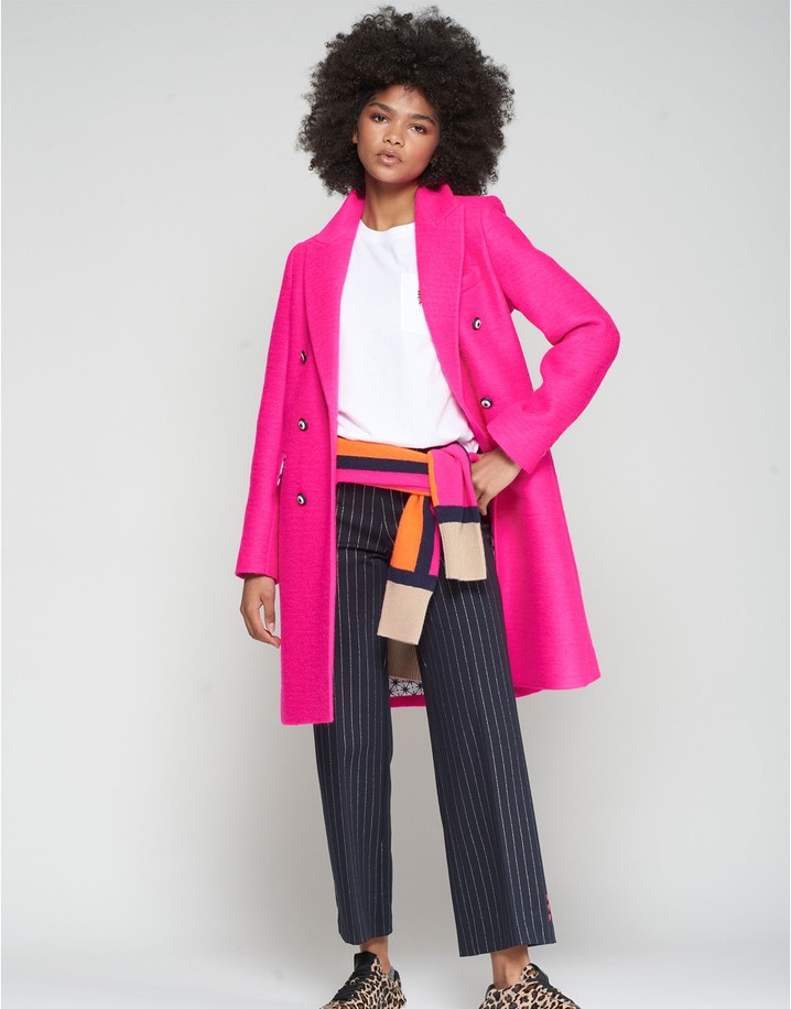 Vilagallo Lian Wool Coat - Hot Pink