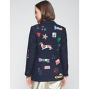 Sophia Graffiti Wool Blend Jacket - Navy - Alternative 2