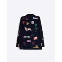 Sophia Graffiti Wool Blend Jacket - Navy - Alternative 4