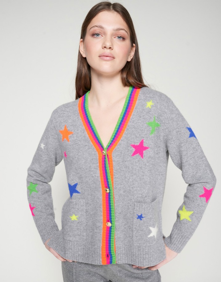 Vilagallo Alina Stars Cardigan - Grey