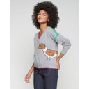 Intarsia Dachshund Jumper  - Grey