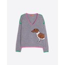 Intarsia Dachshund Jumper  - Grey - Alternative 2
