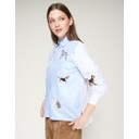 Isa Dogs Embroidered Striped Shirt  - Blue / White - Alternative 1