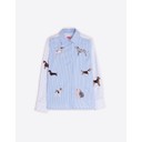 Isa Dogs Embroidered Striped Shirt  - Blue / White - Alternative 3