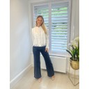 Milan Wide Leg Cotton Twill Jeans - Navy