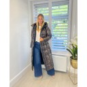 Nadia Animal Print Longline Padded Coat - Brown Animal Print