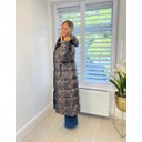 Nadia Animal Print Longline Padded Coat - Brown Animal Print - Alternative 1