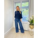 Felicity Frill Sleeve Jumper - Navy