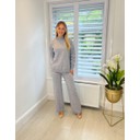 Cable Knit Stripe Knitted Co-ord - Mid Grey