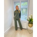 Cable Knit Stripe Knitted Co-ord - Khaki