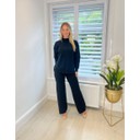 Cable Knit Stripe Knitted Co-ord - Black