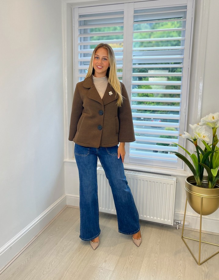 Lucy Cobb Serena Scuba Jacket - Chocolate