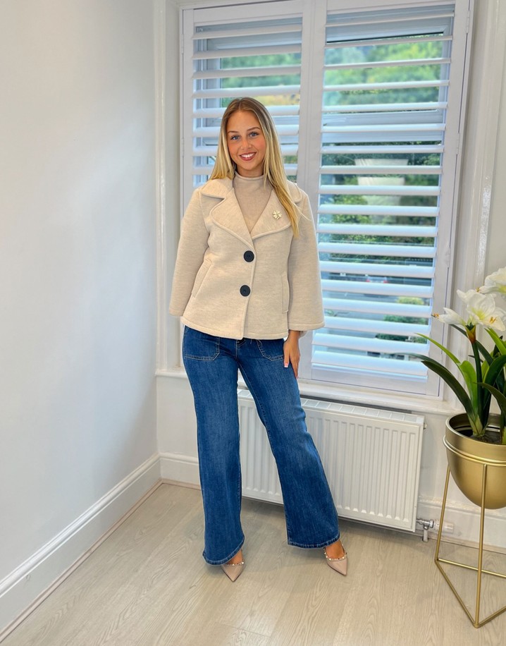 Lucy Cobb Serena Scuba Jacket - Stone