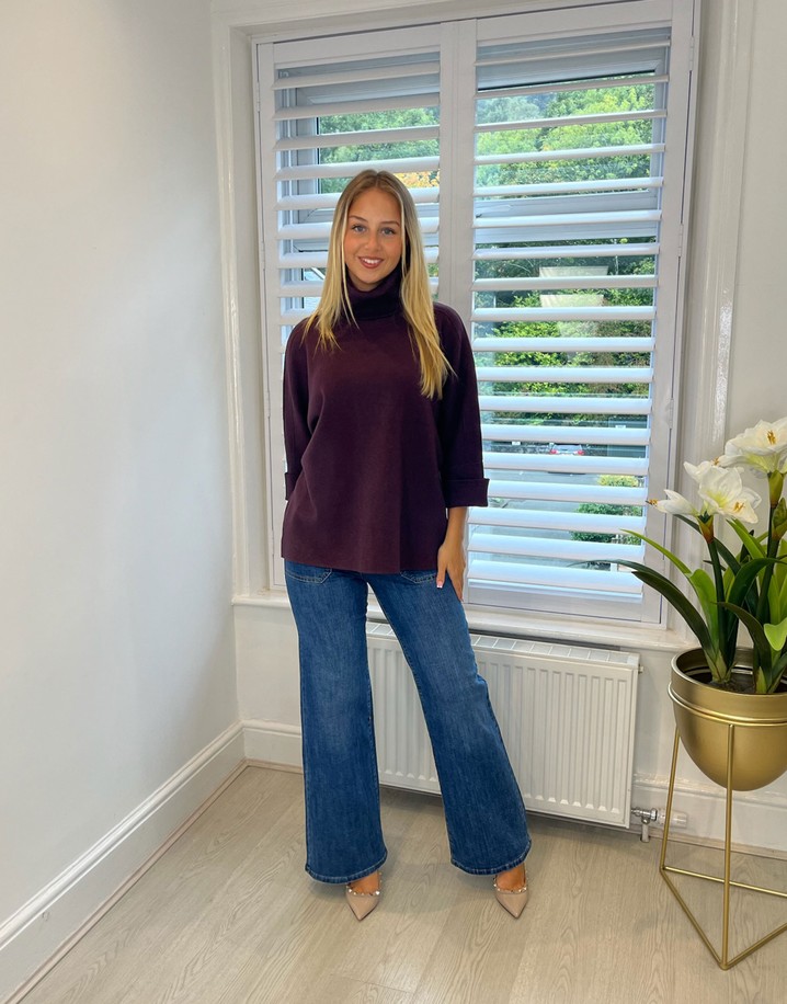 Lucy Cobb Rhia Roll Neck Jumper  - Aubergine